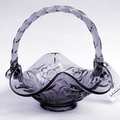 Fenton Violet Floral Basket