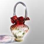 Fenton Floral Scroll Basket