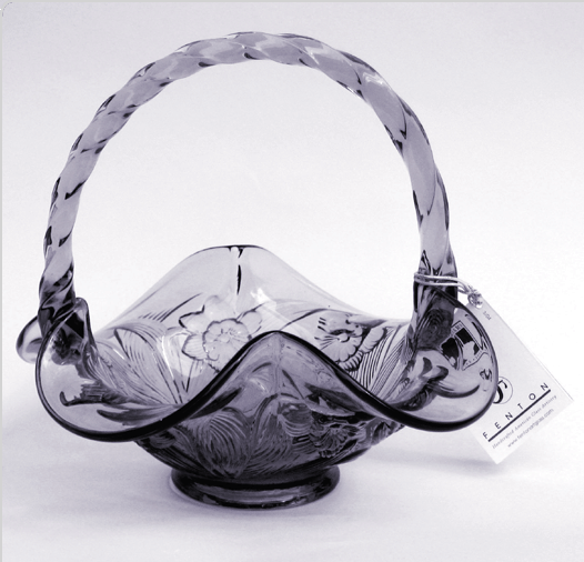 Fenton Violet Floral Basket