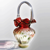 Fenton Floral Scroll Basket