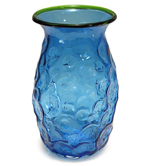Blenko Hank Adams Blue Vase