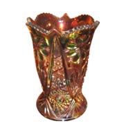 Fenton Hobstar Floral Vase
