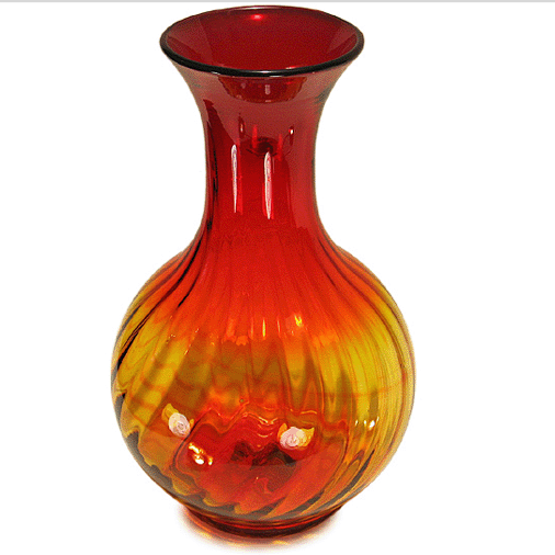 Blenko Large Optic Tangirine Vase