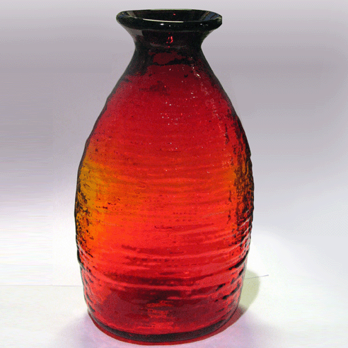 Blenko Ribbed Textured Tangirine